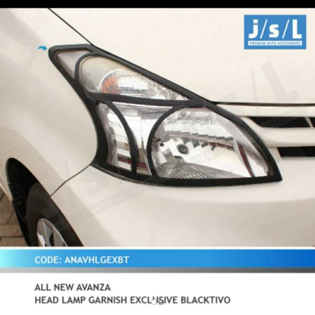 Garnish lampu depan all new Avanza/ Xenia/ head lamp garnish exclusive hitam chrome  jsl