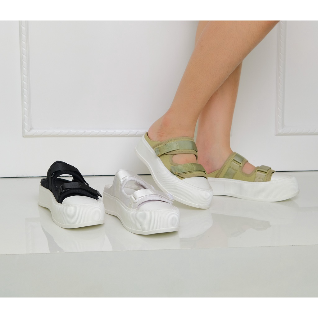 [7.7 Boombastis Sale⚡] - SENDAL WANITA KANVAS CK SLIP ON VELCRO CKS506 PREMIUM IMPORT