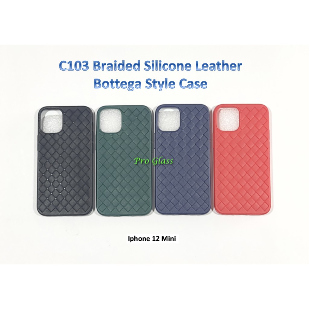 C103 Iphone 12 MINI / 12 / 12 PRO / 12 PRO MAX Premium Braided Leather Style Case Kulit Anyam