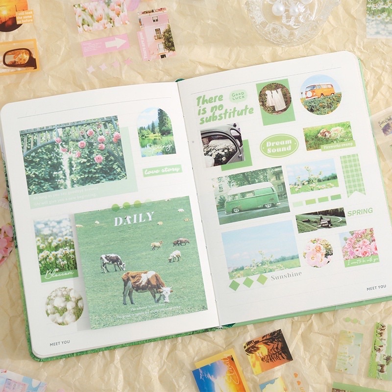 

1 Pc Cute Sticker Decorative Planner Lucu Four Seasons Year Tahan Air