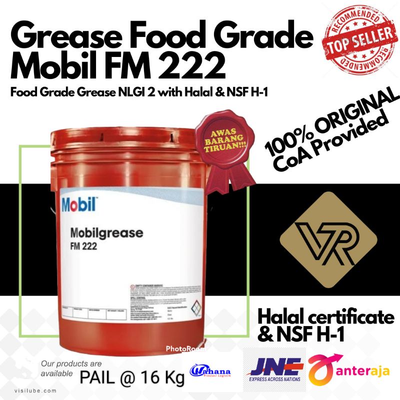 Jual Grease Food Grade H1 Mobil FM 222 Grease NLGI 2/Pelumas gemuk