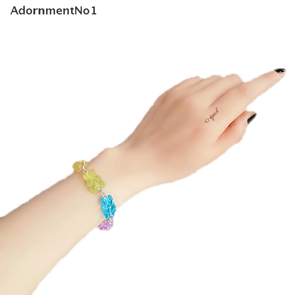 (AdornmentNo1) Gelang Tangan Handmade Motif Kartun Beruang Bahan Stainless Steel Untuk Wanita