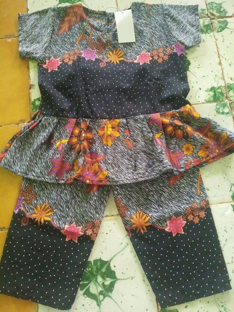 ❤ Cod ❤ Setelan Setcel One Set Anak Perempuan Cewek Adem Harian Santai Batik Pekalongan Murah 2tahun