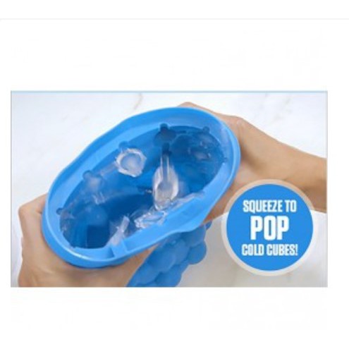 [PERLATAN RUMAH] - Ice Genie Pencetak Es Batu Ice Cube Maker 3D Silicone Mold - C01 - BlueIce