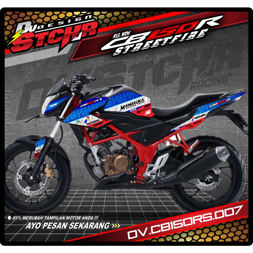 striping cb150r streetfire MANDALIKA-stiker cb150r 2016 2017 All New Streetfire DV-07