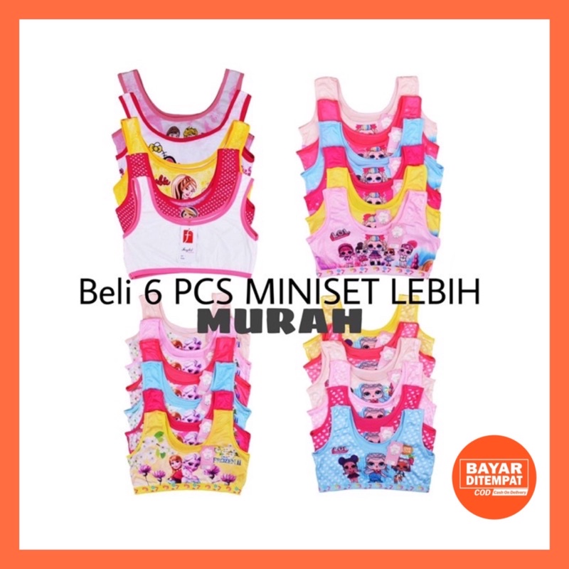 6 Pcs Miniset Anak Perempuan Remaja ABG SD SMP / 6 Pcs Bra Remaja Miniset Anak Cewek Bahan Katun