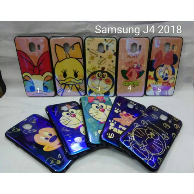 Case blue glass animal samsung J4 2018