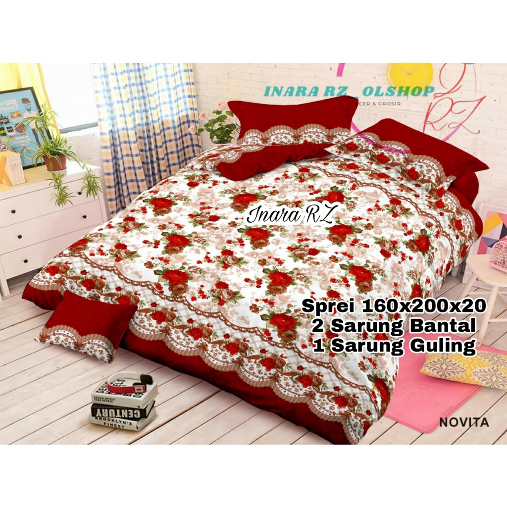 Sprei Homemade Cantik Motif Bunga, Sprei motif bunga, Seprai Bunga Mawar, Seprei 180x200, Sprei murah 120x200 Homemade