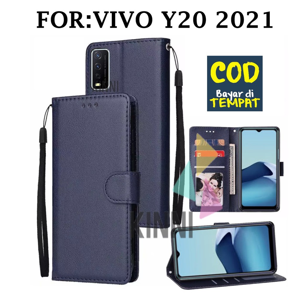 Vivo Y20 2021 (6.51 inch) - Wallet Case Kulit - Casing Dompet Case Wallet Leather Flip