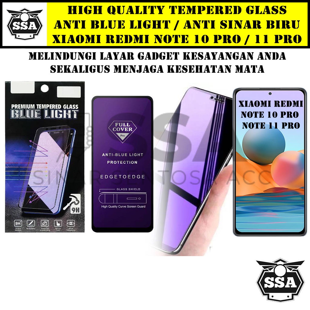 Tempered Glass Xiaomi Redmi Note 11 Pro / 10 Pro Anti Blue Light Anti Sinar Biru Ori Original Hp Pel