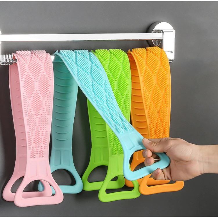 NA - silicone bath brush - body belt towel brush - sikat punggung 2 sisi