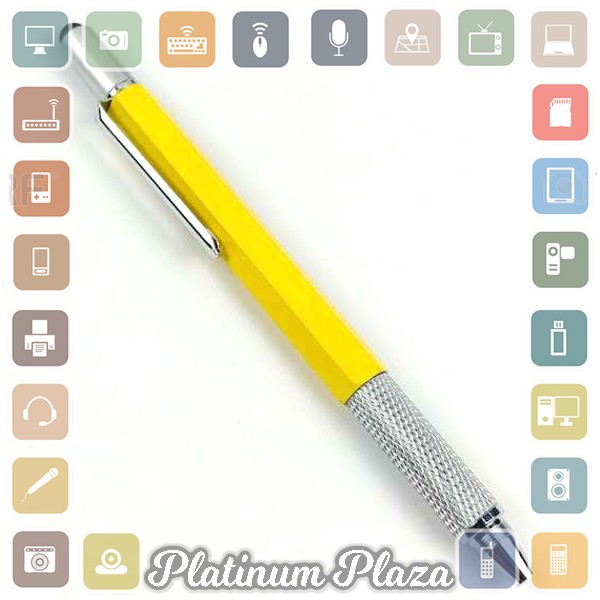 Pena Multifungsi Metal Stylus + Penggaris + Level + Obeng - MYC65 - Yellow`2S1QH5-