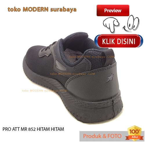 Sepatu sekolah anak sepatu sneaker tali PRO ATT MR 852 HITAM HITAM