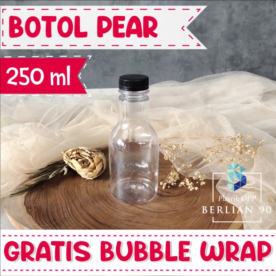 Botol Pir 250 ml Botol Pear Plastik 250ml Botol Almond Pir Botol Minuman