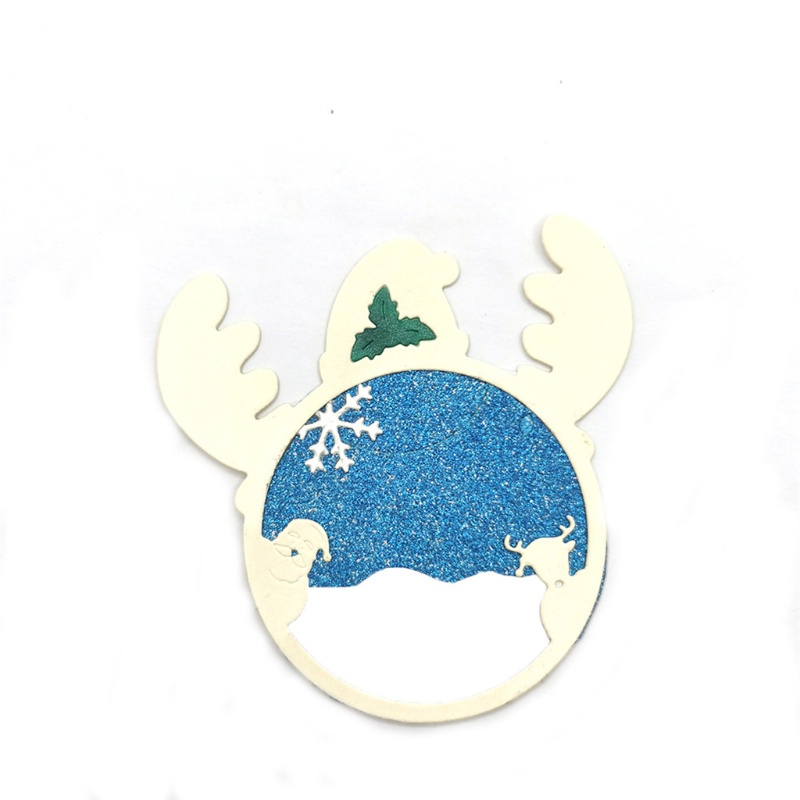 Cutting Dies Embossing Bahan Carbon Steel Desain Rusa Natal Snowman Untuk Scrapbook