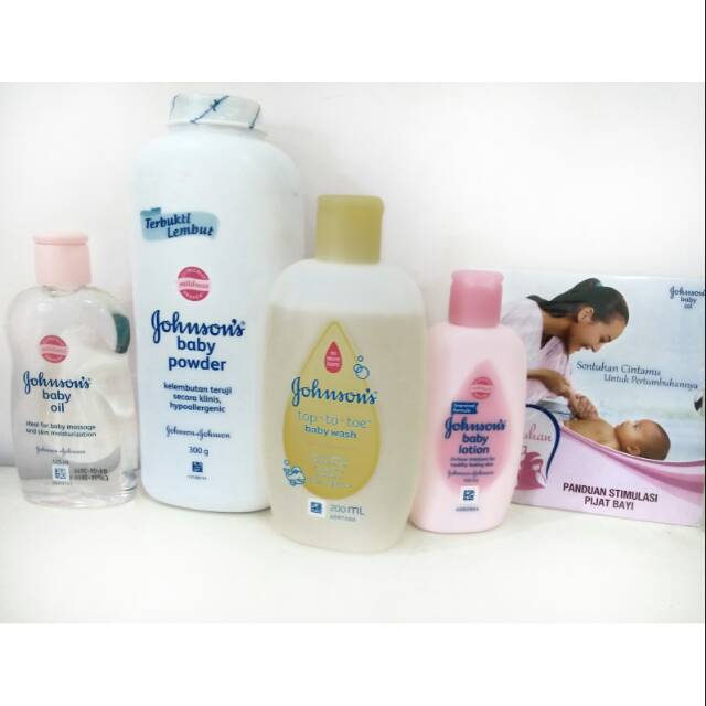 SALE PAKET PERAWATAN BAYI JOHNSON'S ( bedak 300 ml, baby oil 125 ml, lotion 100 ml, sabun 200ml)