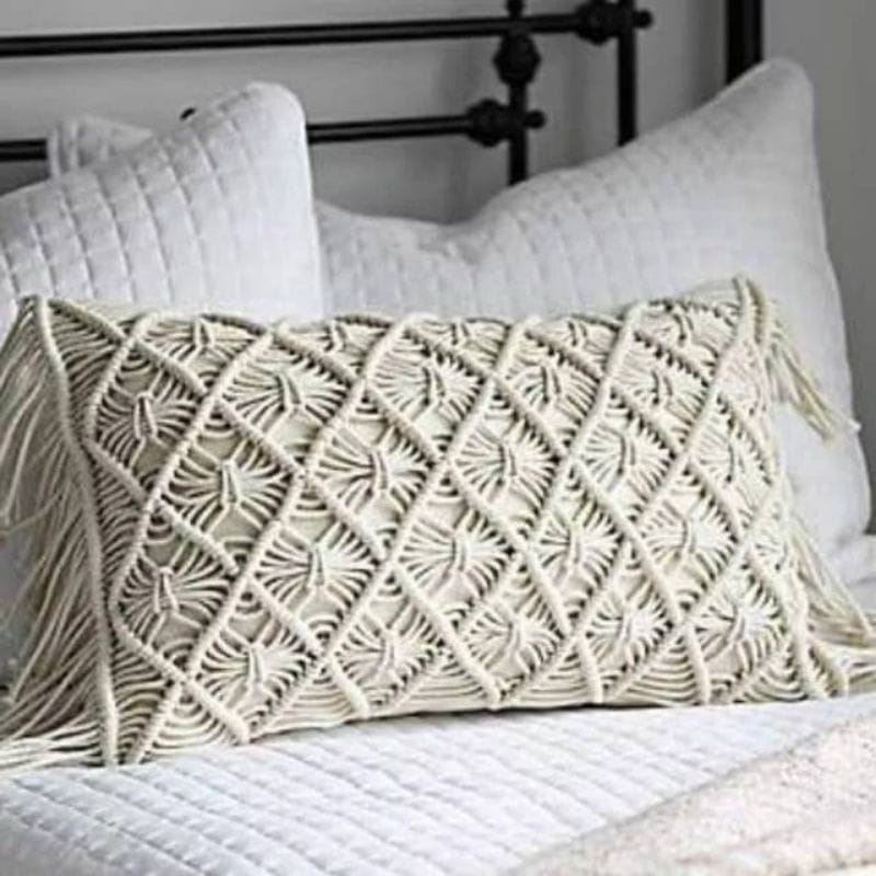 READY STOK) macrame sarung bantal/ macrame cover bantal/ Dekorasi rumah