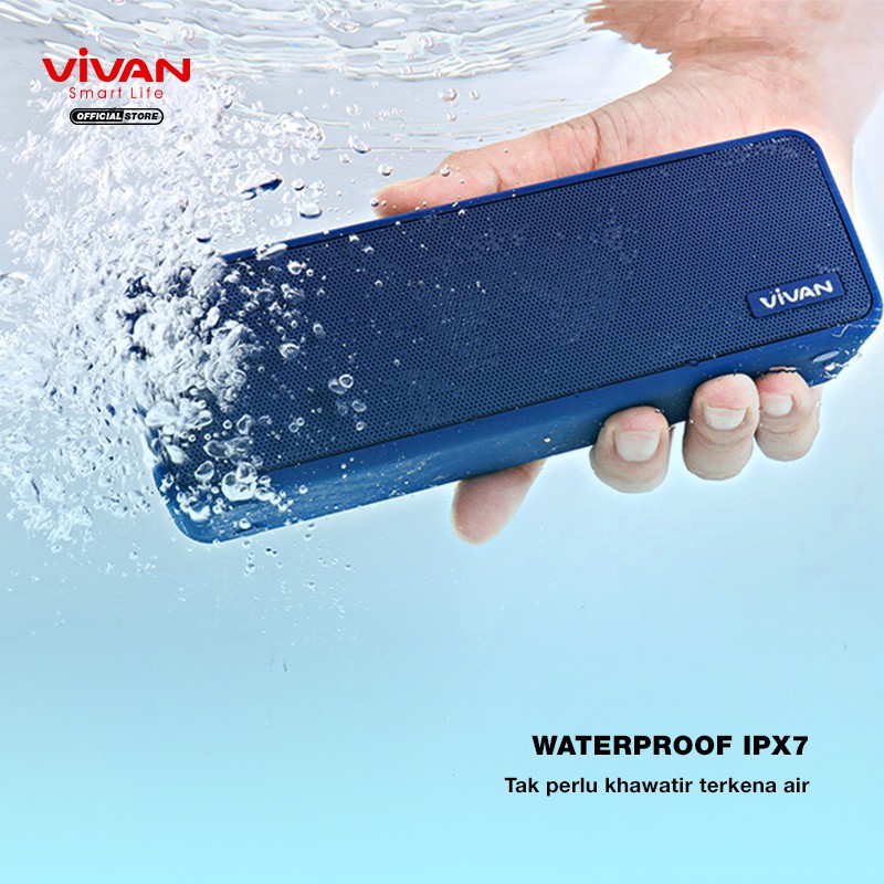 Speaker Bluetooth VIVAN VS20 Wireless Audio Portable Mega Bass Waterproof IPX7 Hi-Fi AUX TWS Bluetooth 5.0 Original Surround Sound 360° - Garansi Resmi 1 Tahun-2