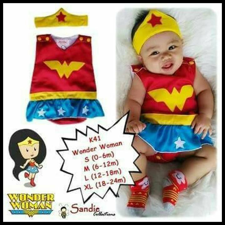 F4ZB BAJU JUMPER BAYI PEREMPUAN WONDER WOMAN LUCU WQZ6