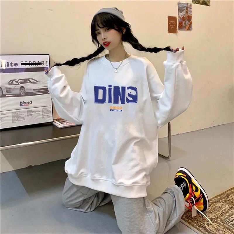 (S - 6XL) Sweater DINO DINOSAUR DISGO Crewneck Bigsize Jumbo Unisex Sweatshirt Oversize Korean Harajuku Urban Style Cute Ulzzang