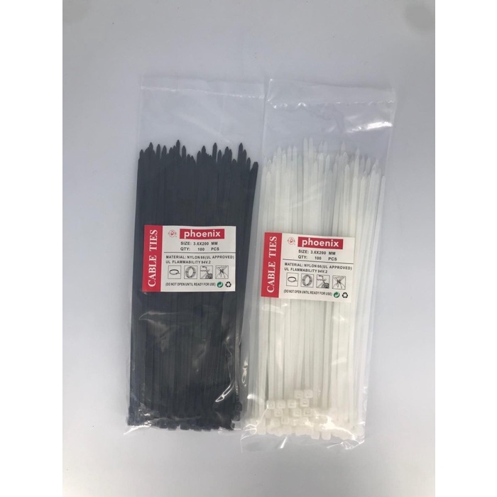 

Kabel Ties Cable Tie 3.6 x 200mm (20cm) CV 200 - Hitam Kabel ties