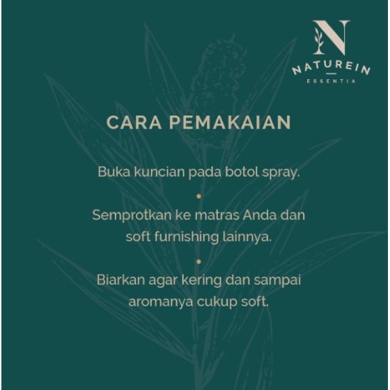 Naturein Essentia Bed Spray 100ml 200ml Semprotan Anti Tungau Virus Bakteri