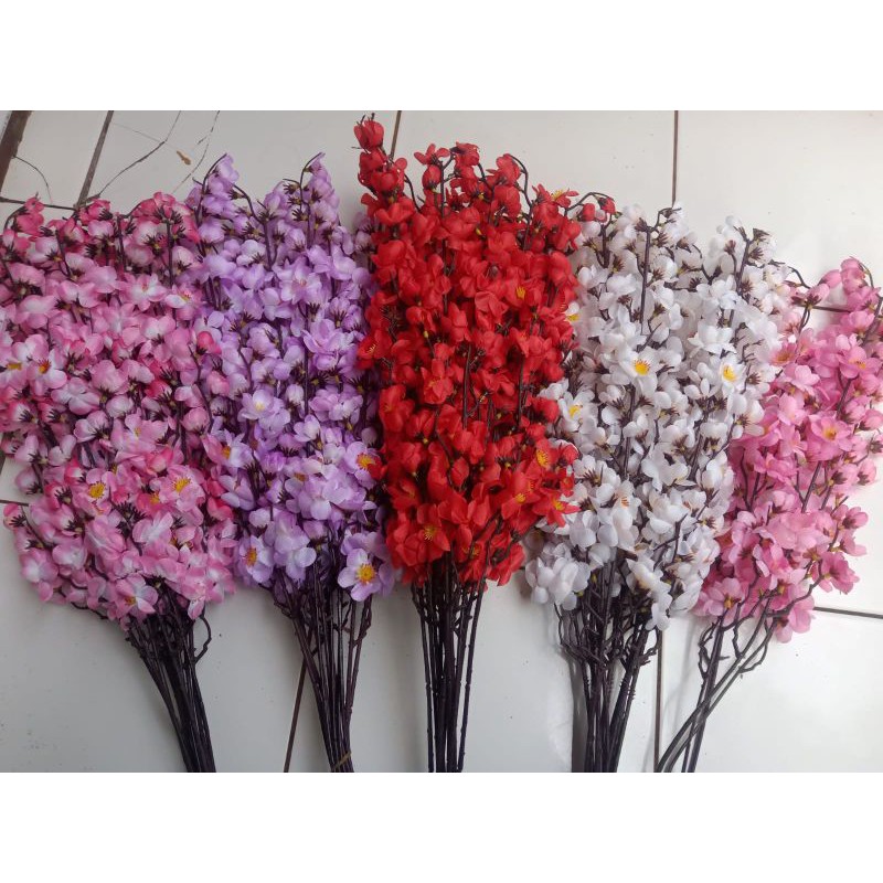 Bunga sakura lusinan plastik palsu artificial dekorasi