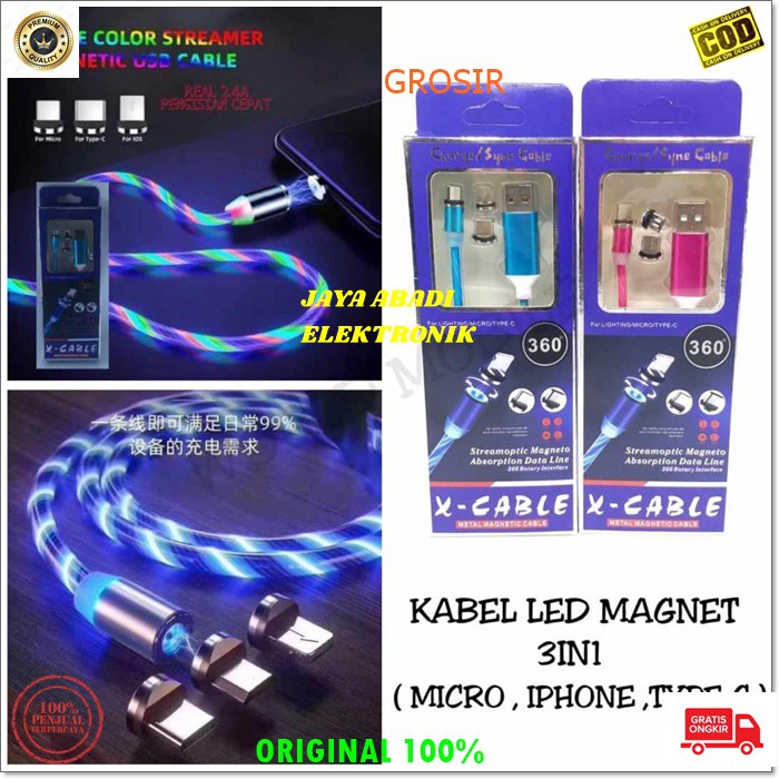 J211 KABEL DATA MAGNET 3IN LAMPU LED 3A JACK 3 JENIS CHARGER MAGNETIC SUPER FAST CHARGING MAGNETIK FASTER SPEED QUIC CAS UNIVERSAL BISA SEMUA JENIS HP YANG USBNYA SUPPORT DENGAN LAPISAN YANG KUAT DAN SUPER AWET DAN HARGA SANGAT TERJANGKAU