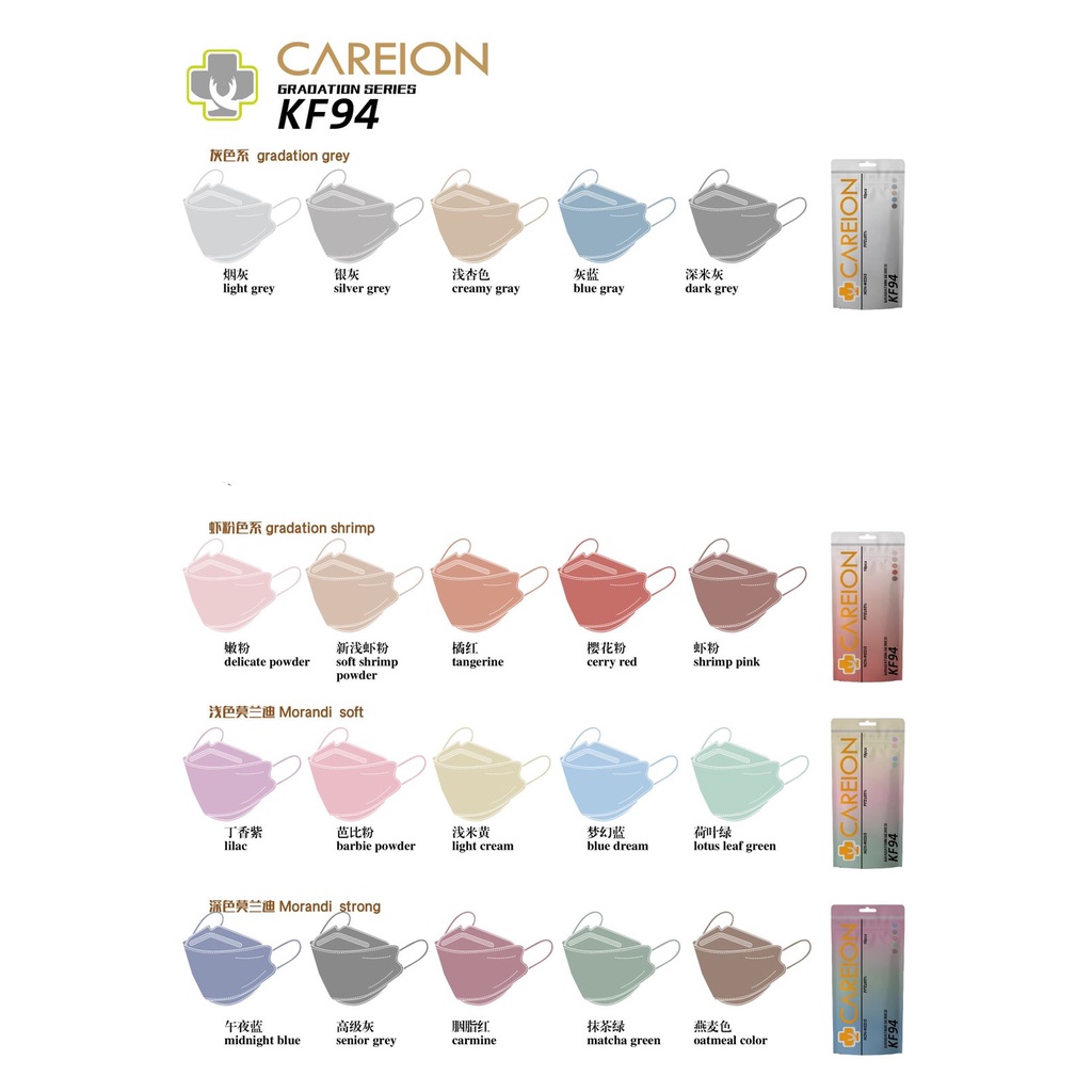 MASKER KF94 SERIES GRADATION 4PLY ISI 10 PCS NEW EARLOOP FACE MASK