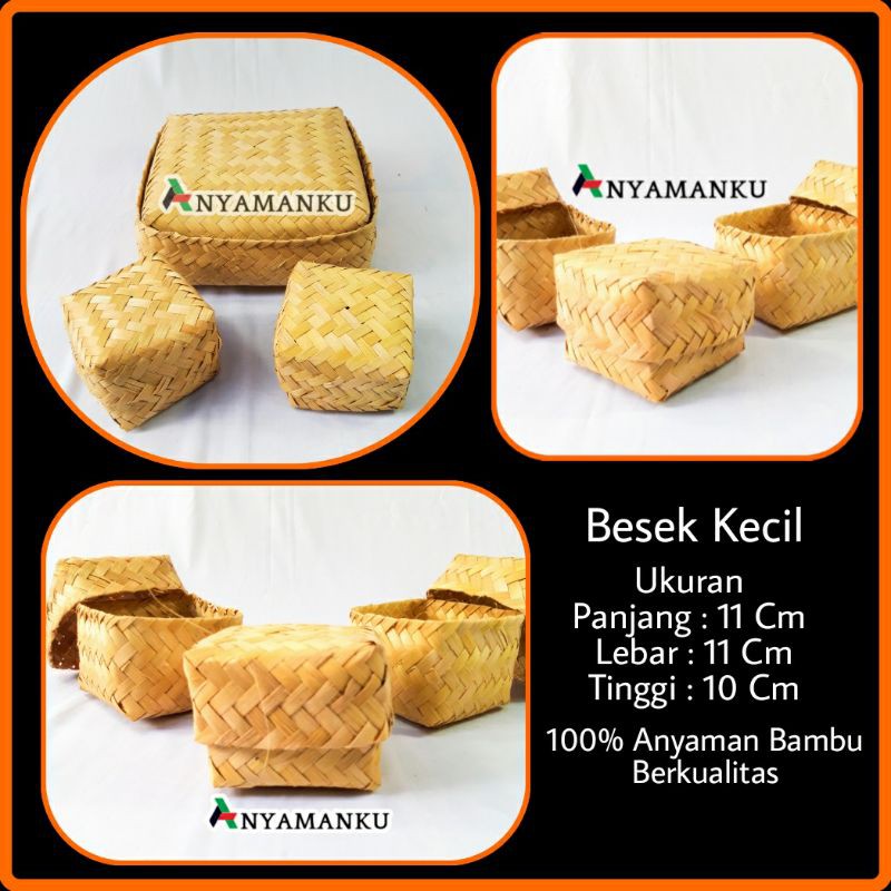 Sepasang Besek Bambu/ Besek bambu/besek hampers/Besek