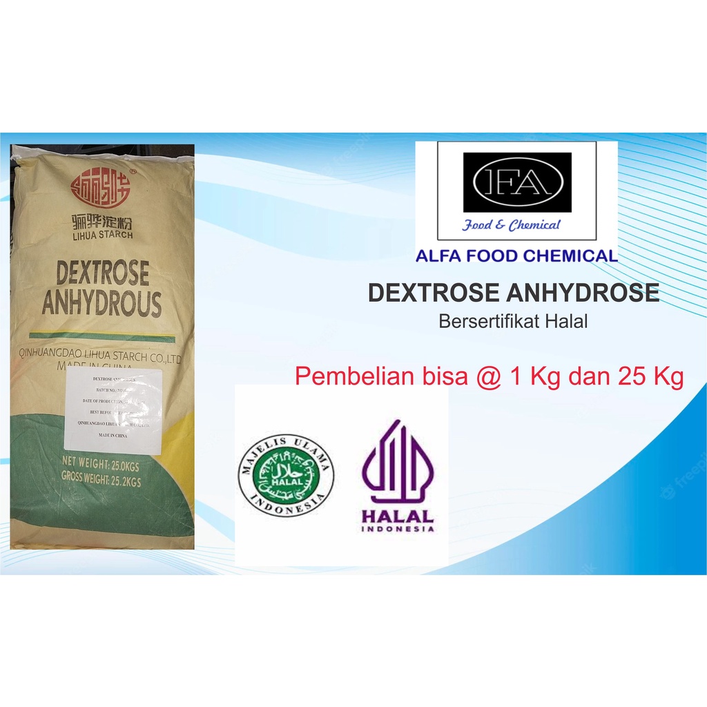 DEXTROSE ANHYDROSE/GULA DINGIN /GULA DONAT/BERSERTIFIKAT HALAL MUI UKURAN 500 GRAM