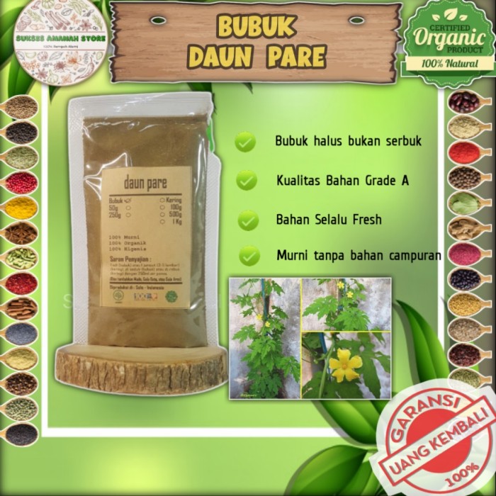 

Daun Pare Bubuk 1 Kg Obat Herbal Asli Alami Momordica Charantia