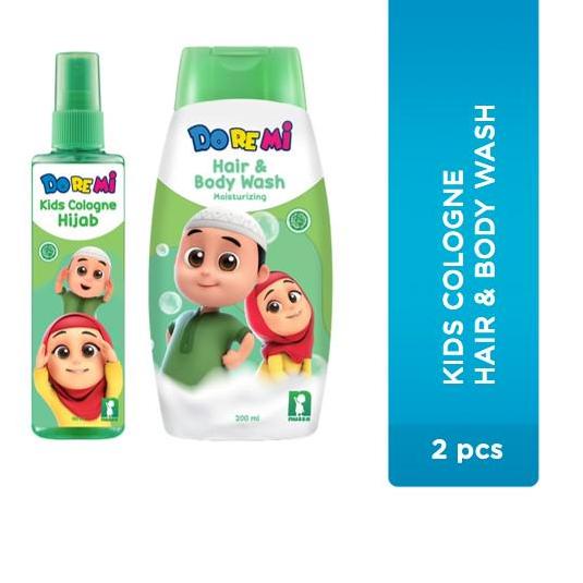 ➭ Doremi Nussa Hair & Body Wash Moisturizing 200ml + Doremi Nussa Kids Cologne Hijab 100ml ♝