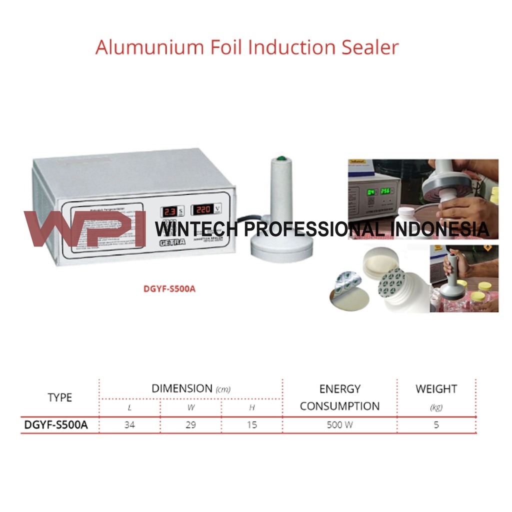 GETRA Manual Induction Sealer DGYF-S500A Mesin Induksi Sealer Alumunium