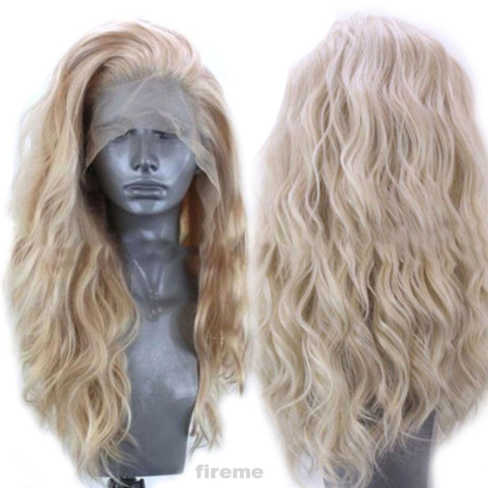 24 Inch Curly Fashion Golden Blonde Natural Synthetic Hair Wavy
