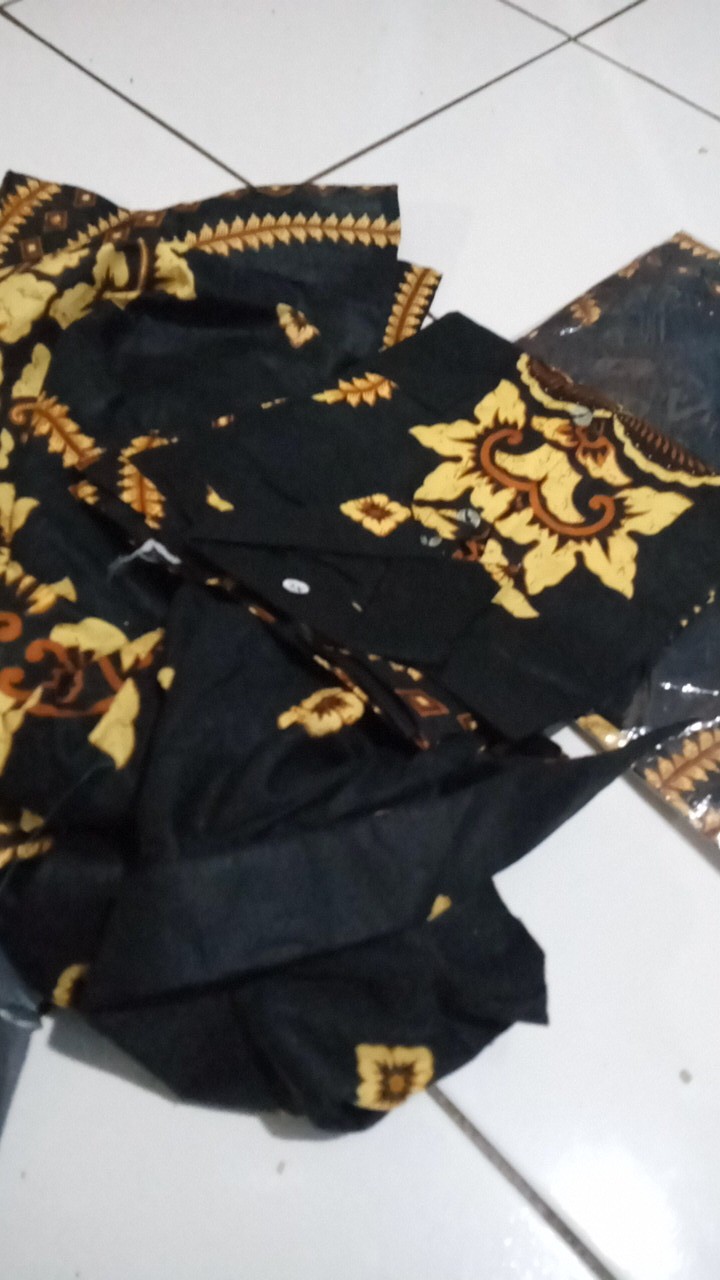 Batik Couple Keluarga Sania Ruffle Ori Ndoro Jowi Dnt Motif Sakura Merahh