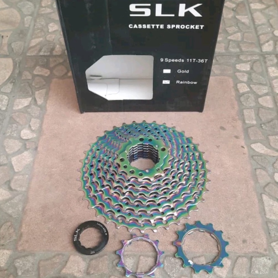 TERMURAH!!! Sprocket Sepeda 9 Speed 11-36 T Cassete / SLK Rainbow / Realpict