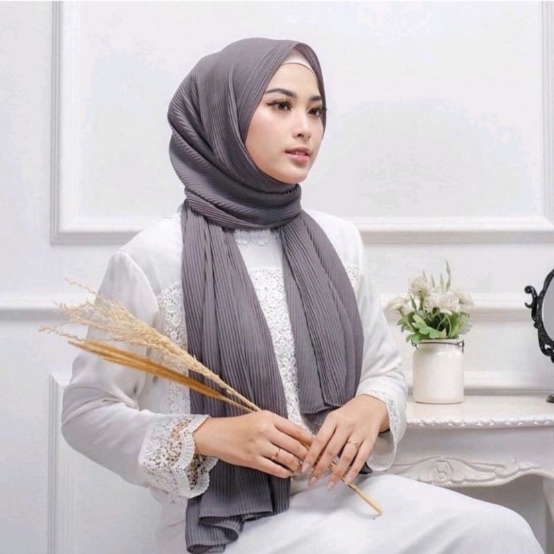 JILBAB PASHMINA HIJAB PLISKET CAMEL UMAMA