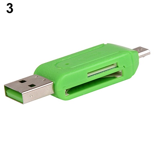 2 in 1 Card Reader OTG Micro USB TF SD Card Universal Untuk PC Phone