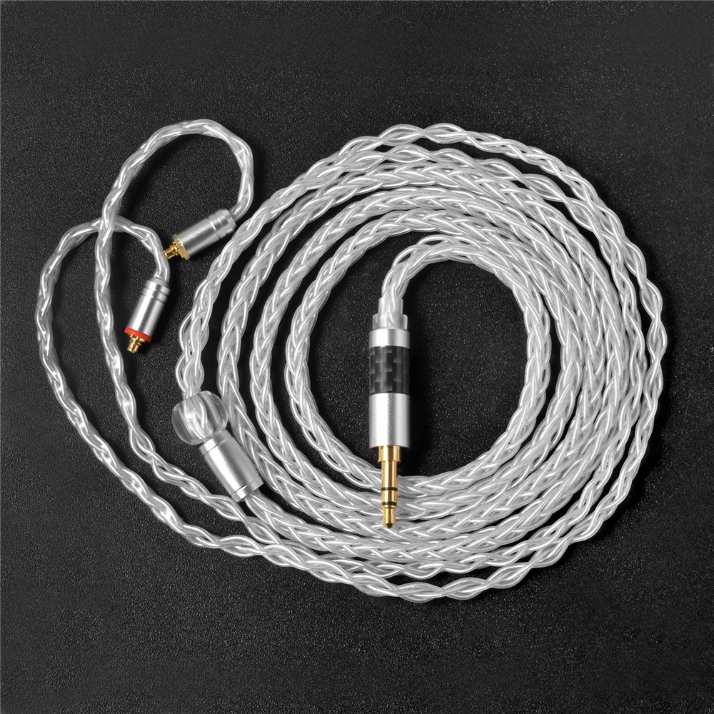 Girftu Kabel earphone 8 Strands 192 Cores 6N Tunggal Lapis Tembaga silver matte finish 0.78mmcx Konektor 3.5mm 4.4mm