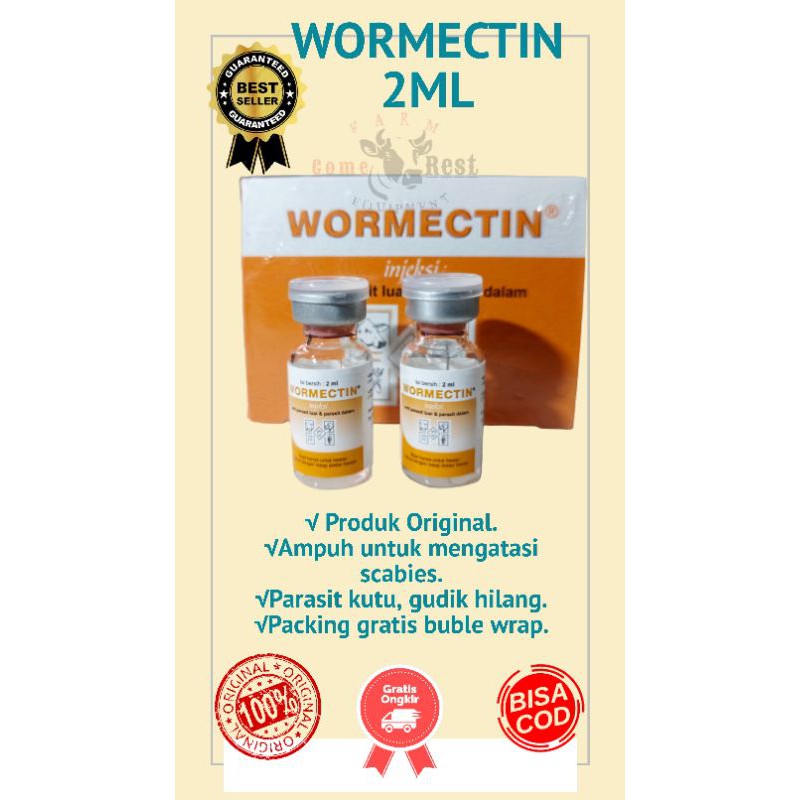 WORMECTIN Scabies gudig jamur parasit anjing kucing kelinci kambing