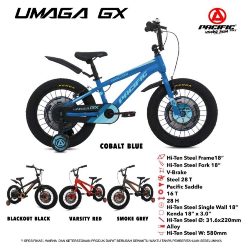 Sepeda Bmx Anak 18 inch Pacific Umaga GX Ban 3.0 Ban Besar