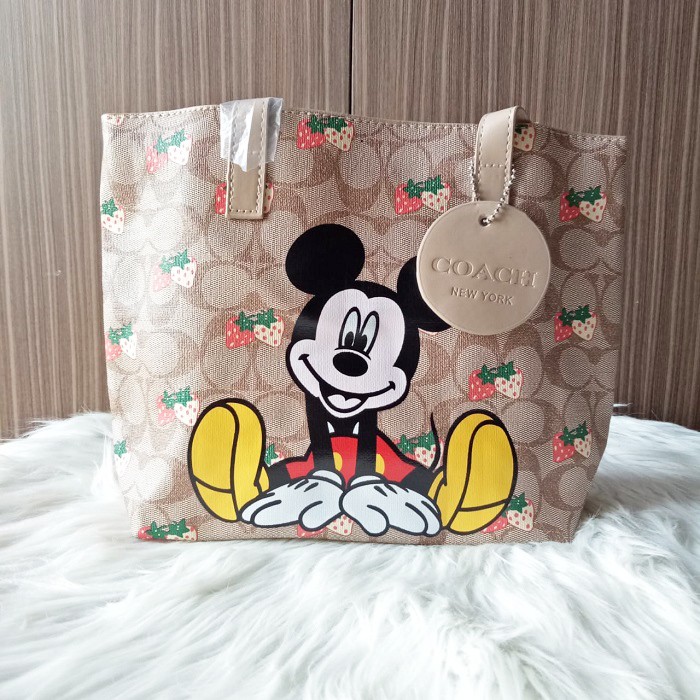 TAS BRANDED COACH TOTE MICKEY STRAWBERRY CASUAL CEWEK WNAITA IMPOR JAKARTA
