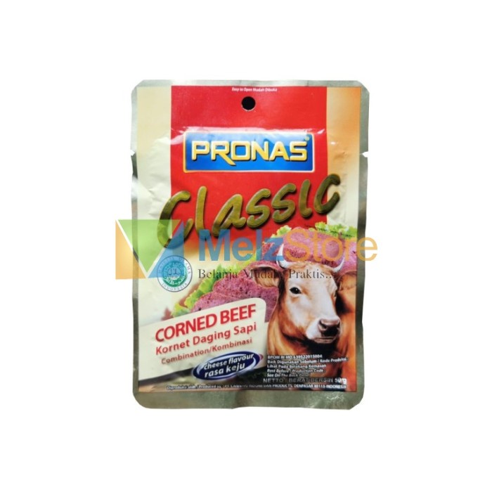 

f0fbfe0 Pronas Corned Beef Kornet Daging Sapi Classic Sachet Rasa Keju 50Gr Ds1Gkk