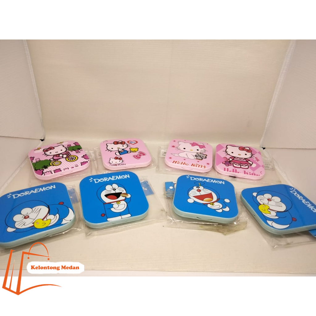 CERMIN / KACA MINI SET SISIR CERMIN SET DORAEMON DAN HELLO KITTY