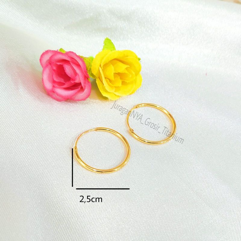 ANTING TITANIUM 316 GIPSI RING POLOS EMAS 24K ANTI KARAT