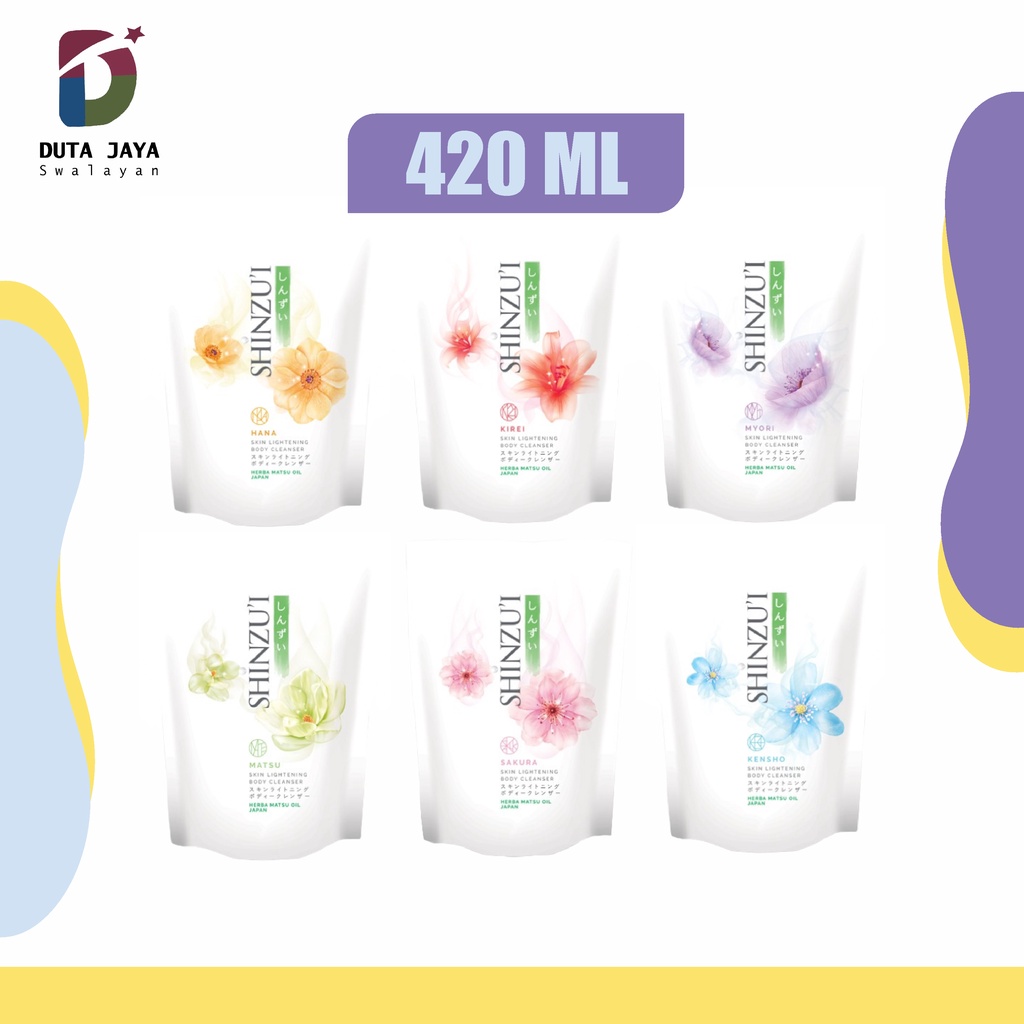 Body Wash Cleanser Shinzui Sabun Cair Hana, Kensho, Kirei, Myori, Matsu, Sakura Refill Pouch 420 ML