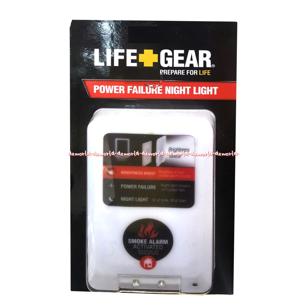 Life Gear Power Faulure Night Light Lampu Keamanan Led Dengan Alarm Kebakaran