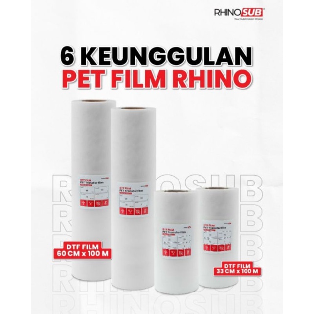 Pet Film DTF 33cm Rhinotec 1 Roll(100m)