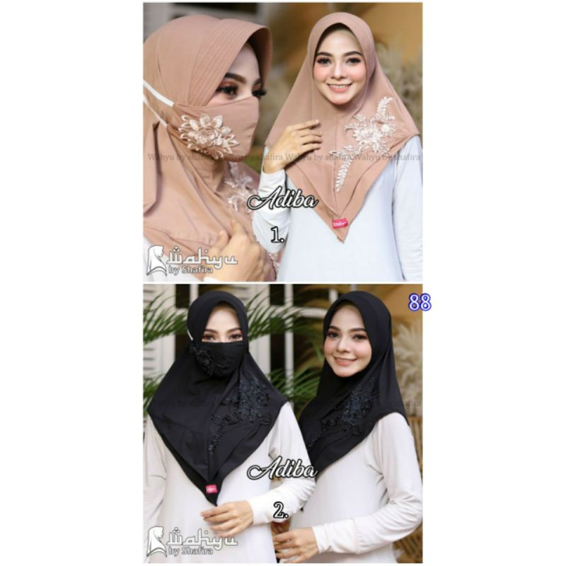 bergo adiba jersey variasi bordir original wahyu by shafira